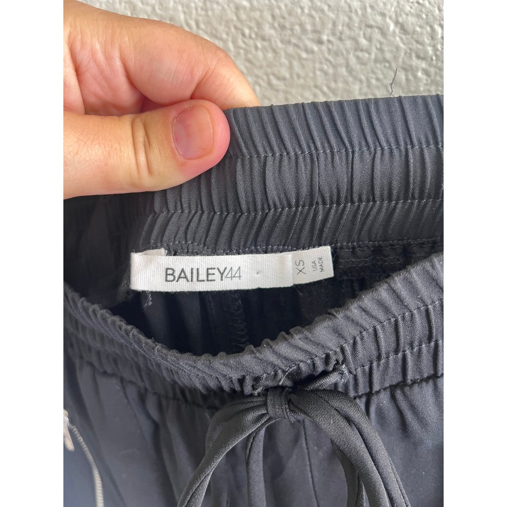 Bailey 44 Silk Pants Elastic Waist Zipper Pockets Minimalist Office Black XS - Picture 5 of 9